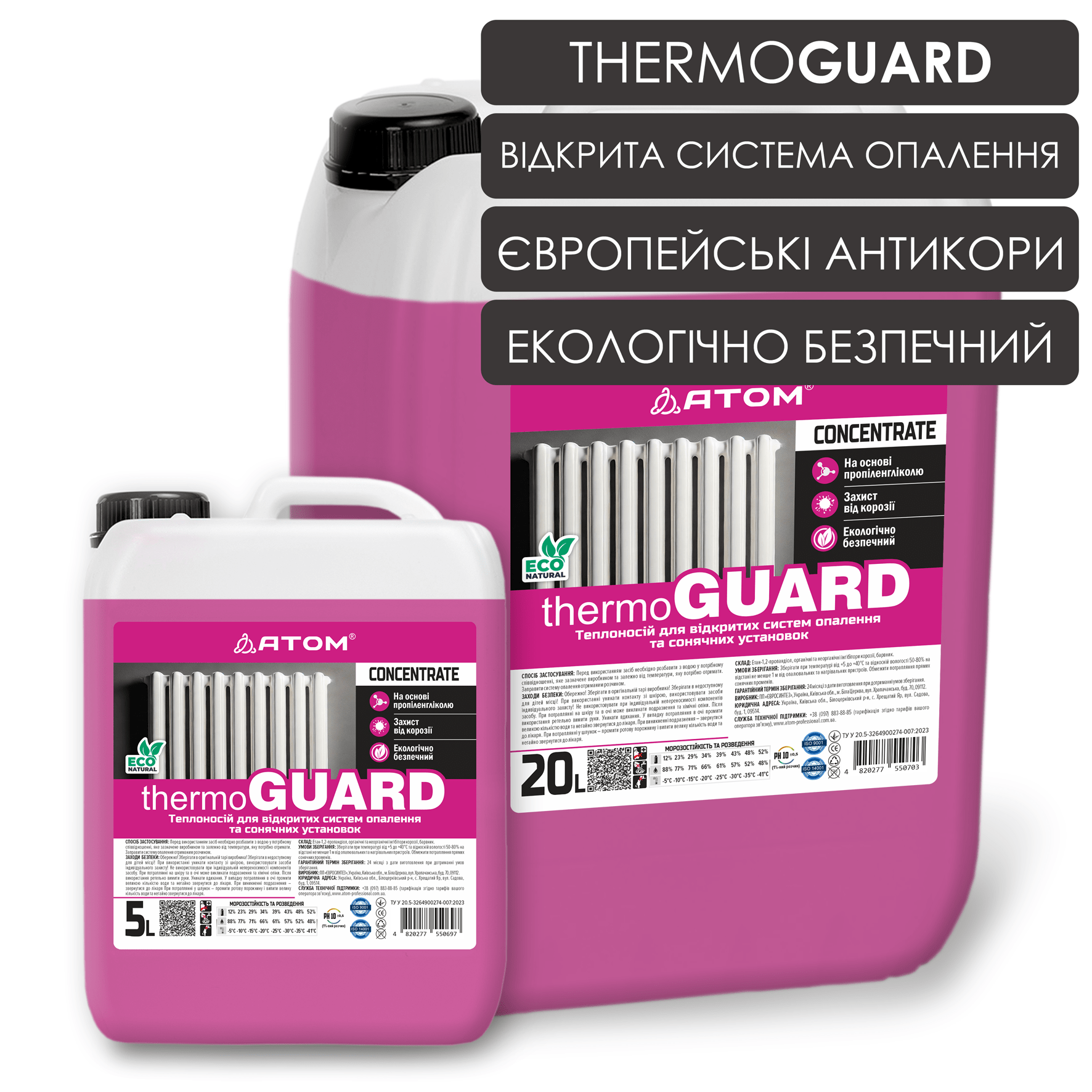 Теплоносій для відкритих систем опалення та сонячних установок THERMOGUARD