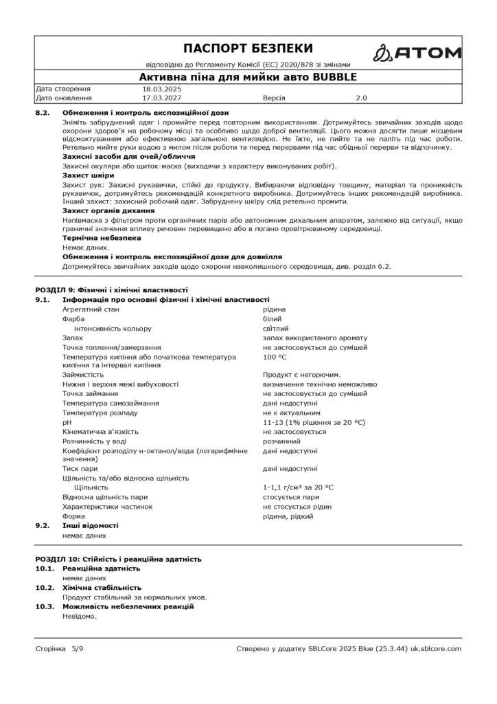 SDS Aktyvna pina dlia myyky avto BUBBLE page 0005 1