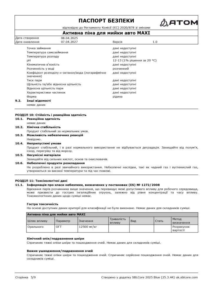 SDS Aktyvna pina dlia myyky avto MAXI page 0005
