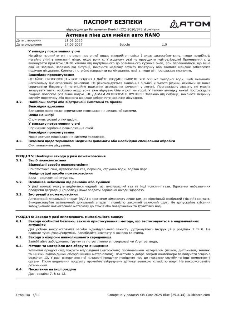 SDS Aktyvna pina dlia myyky avto NANO page 0004