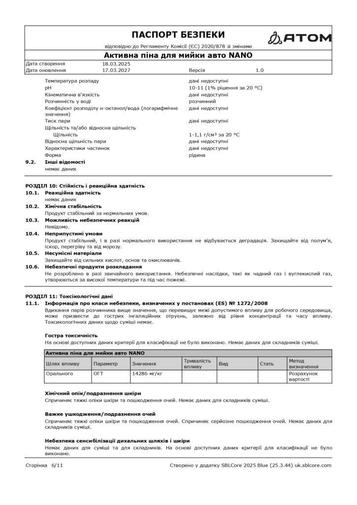 SDS Aktyvna pina dlia myyky avto NANO page 0006