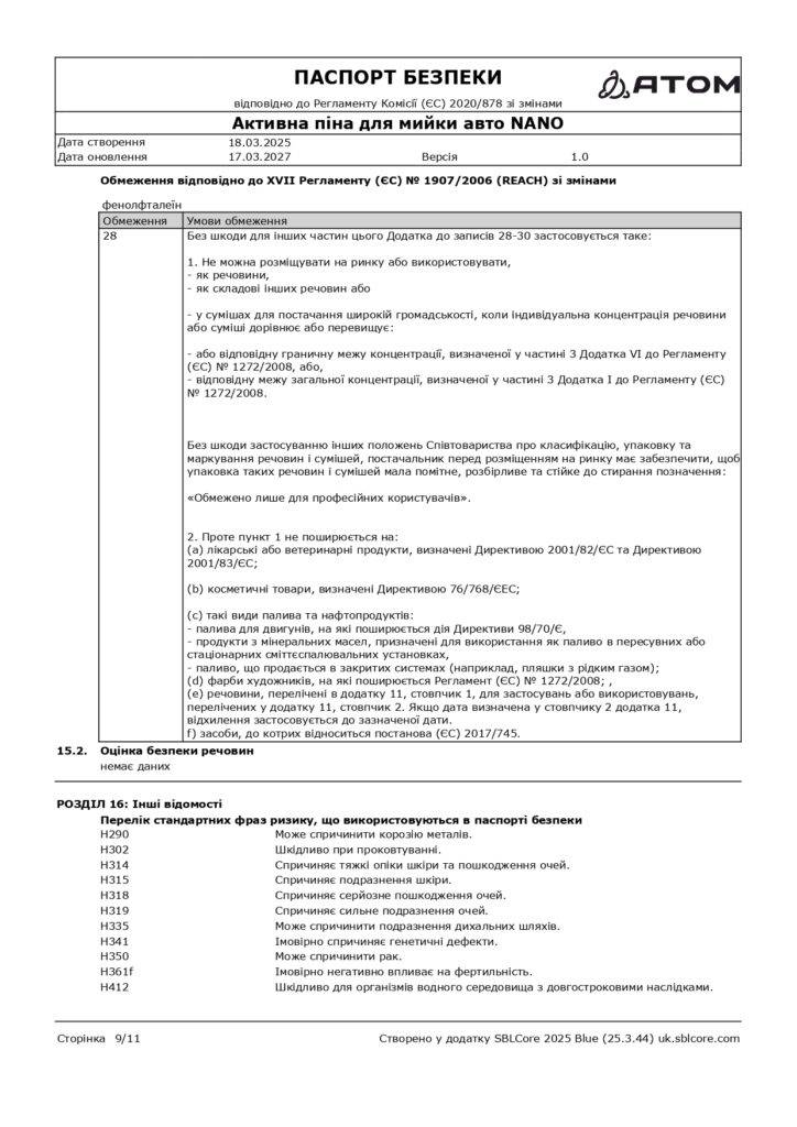 SDS Aktyvna pina dlia myyky avto NANO page 0009