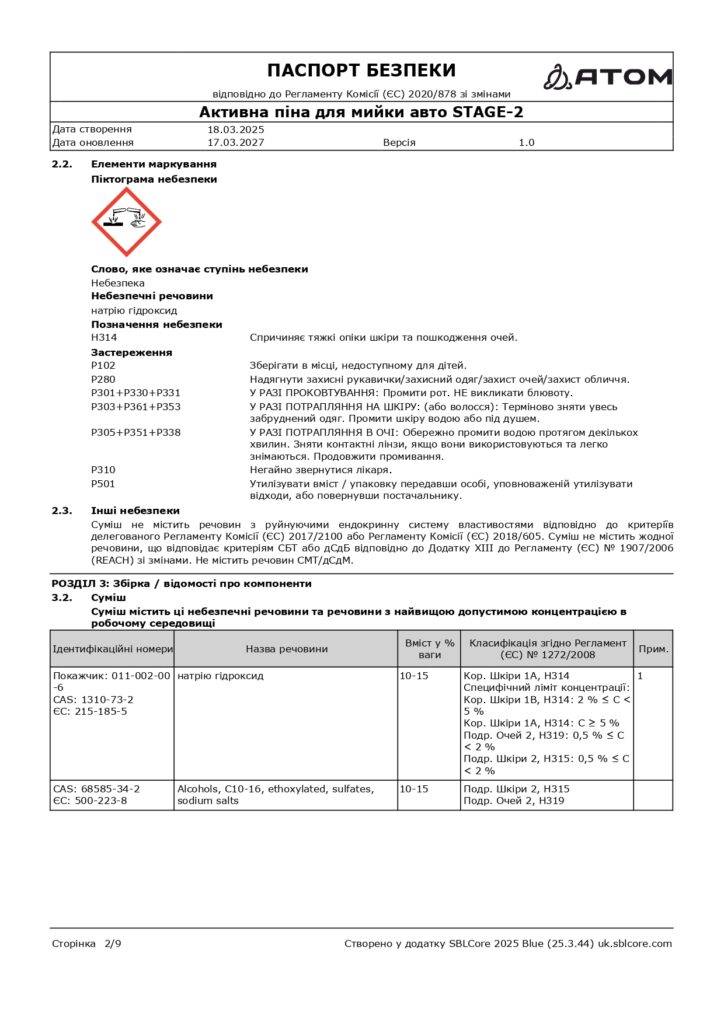 SDS Aktyvna pina dlia myyky avto STAGE 2 page 0002
