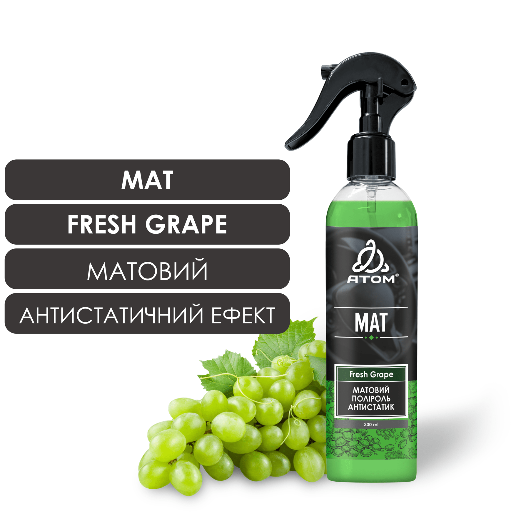 Матовий поліроль антистатик - FRESH GRAPE