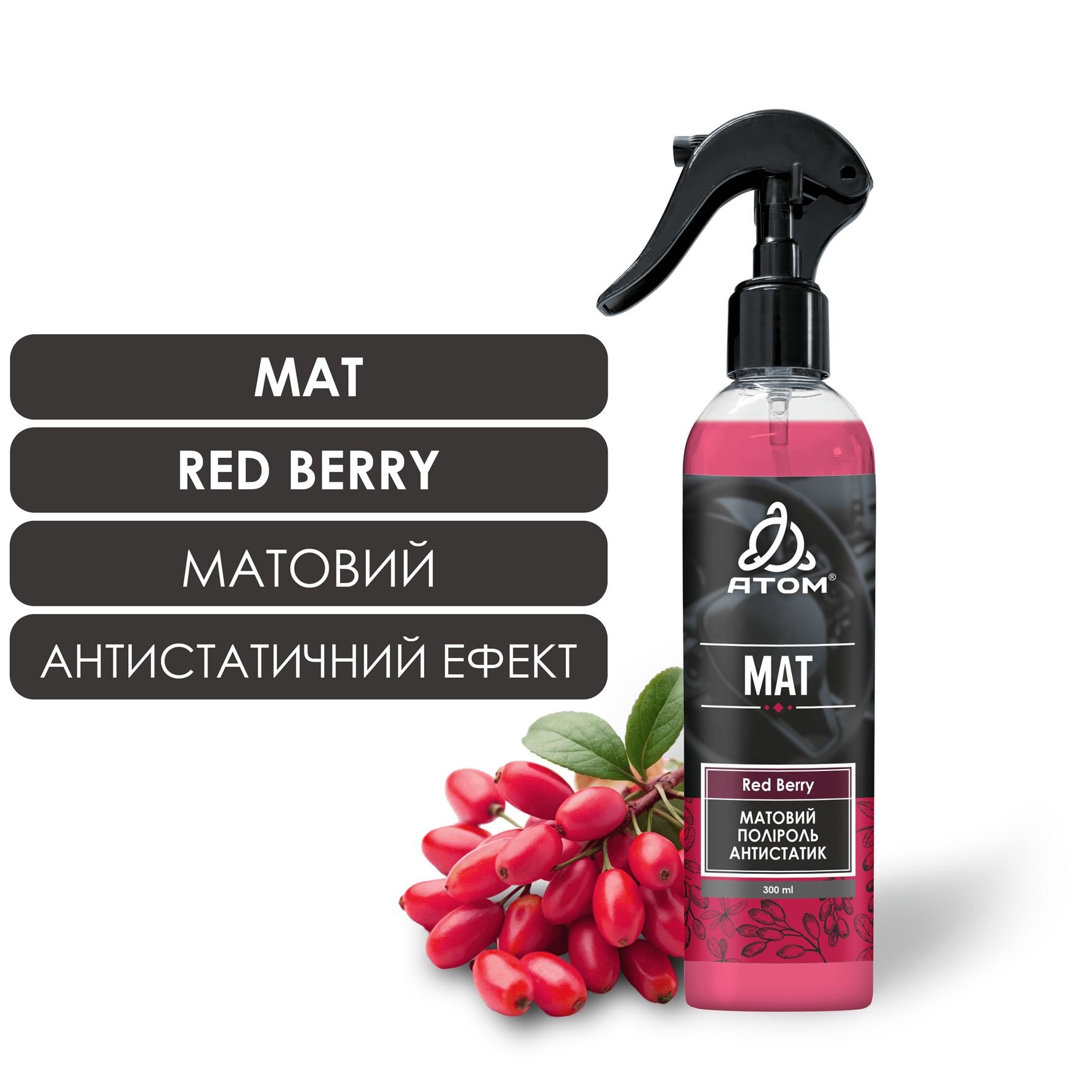 Матовий поліроль антистатик - RED BERRY
