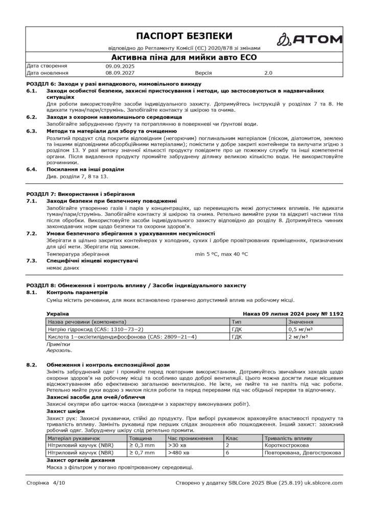 SDS Aktyvna pina dlia myyky avto ECO page 0004