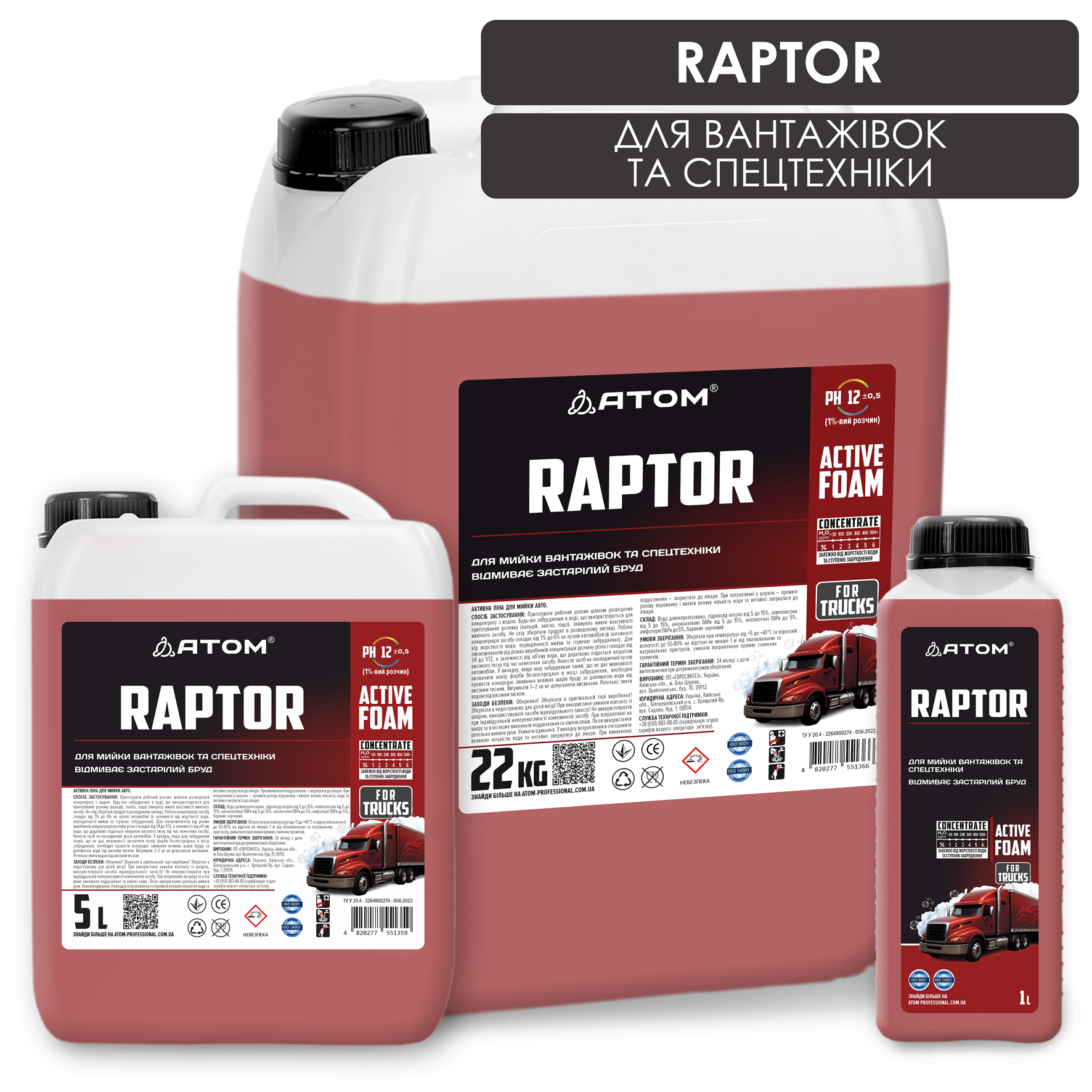 Активна піна для мийки авто RAPTOR